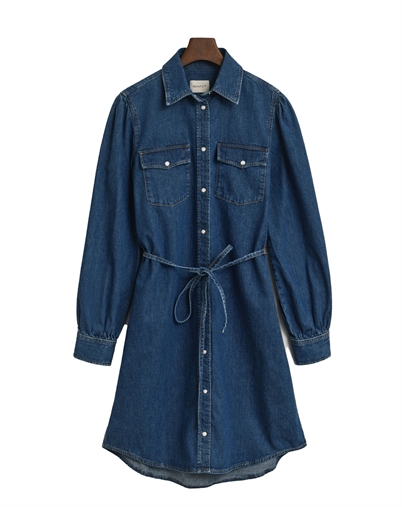 Gant - Puff Denim Kjole - Indigo